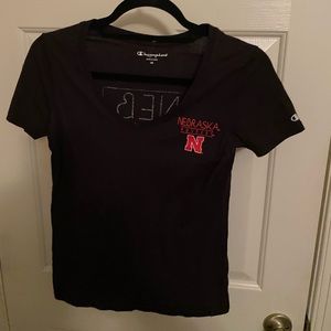 Champion Nebraska Cornhuskers "Huskers" XS V-neck sexy womens Tshirt  gift NWOT
